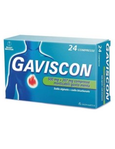 GAVISCON 24CPR MENTA 500 267MG